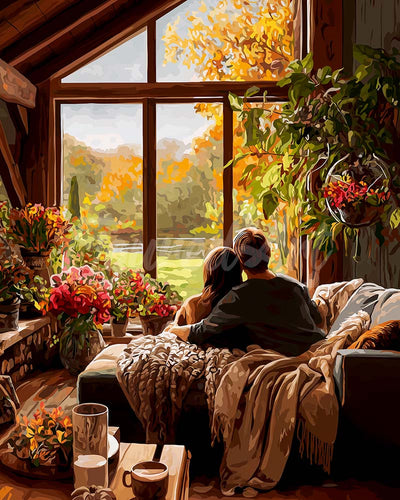 Diamond Painting - Abrazo matutino de otoño