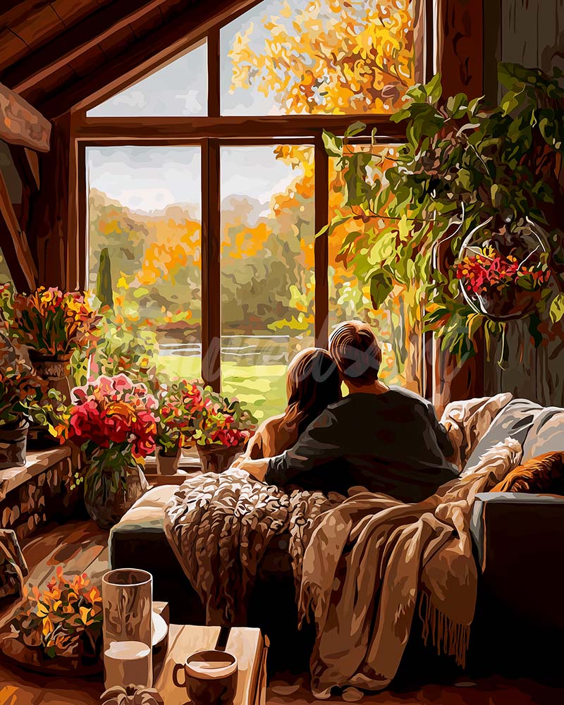 Diamond Painting - Abrazo matutino de otoño