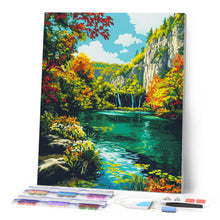 Cargar imagen en el visor de la galería, Diamond Painting - Lago esmeralda en otoño