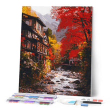 Cargar imagen en el visor de la galería, Diamond Painting - Pueblo de otoño en Nikkō Japón