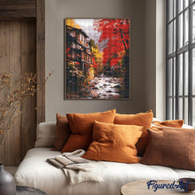 Cargar imagen en el visor de la galería, Diamond Painting - Pueblo de otoño en Nikkō Japón