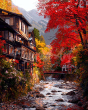 Cargar imagen en el visor de la galería, Diamond Painting - Pueblo de otoño en Nikkō Japón