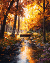 Cargar imagen en el visor de la galería, Diamond Painting - Arroyo dorado de otoño
