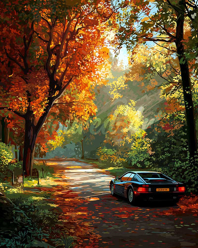 Diamond Painting - Viaje dorado por carretera