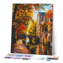 Cargar imagen en el visor de la galería, Diamond Painting - Pueblo ribereño en otoño