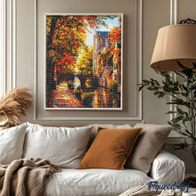 Cargar imagen en el visor de la galería, Diamond Painting - Pueblo ribereño en otoño