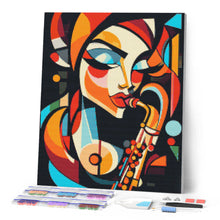 Cargar imagen en el visor de la galería, Diamond Painting - Dama del Saxo Abstracta Audaz