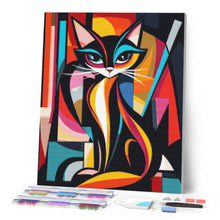 Cargar imagen en el visor de la galería, Diamond Painting - Gato Abstracto Audaz