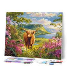 Cargar imagen en el visor de la galería, Diamond Painting - Highland Cow valle primaveral