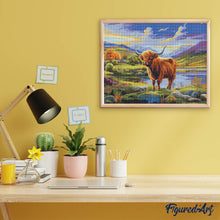 Cargar imagen en el visor de la galería, Diamond Painting - Highland Cow cielos pintados
