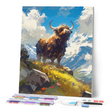 Cargar imagen en el visor de la galería, Diamond Painting - Highland Cow vista alpina