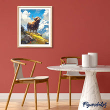 Cargar imagen en el visor de la galería, Diamond Painting - Highland Cow vista alpina