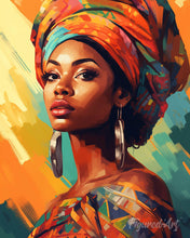 Cargar imagen en el visor de la galería, Diamond Painting - Mujer con pañuelo colorido