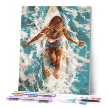 Cargar imagen en el visor de la galería, Diamond Painting - Mujer en océano iluminado por el sol