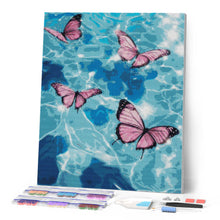 Cargar imagen en el visor de la galería, Diamond Painting - Mariposas rosas sobre el agua