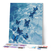 Cargar imagen en el visor de la galería, Diamond Painting - Mariposas azules sobre el agua