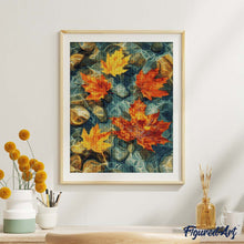 Cargar imagen en el visor de la galería, Diamond Painting - Hojas de ámbar sobre el agua