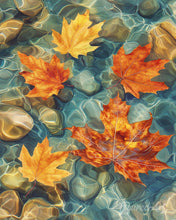 Cargar imagen en el visor de la galería, Diamond Painting - Hojas de ámbar sobre el agua