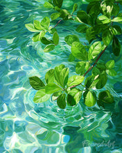 Cargar imagen en el visor de la galería, Diamond Painting - Hojas sobre agua cristalina