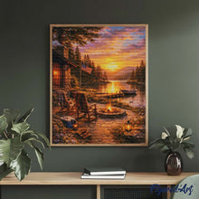 Cargar imagen en el visor de la galería, Diamond Painting - Hora dorada junto al lago