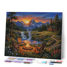 Cargar imagen en el visor de la galería, Diamond Painting - Escapada de fogata en la montaña