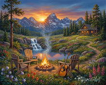 Cargar imagen en el visor de la galería, Diamond Painting - Escapada de fogata en la montaña