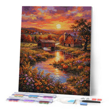 Cargar imagen en el visor de la galería, Diamond Painting - Valle de granja al atardecer