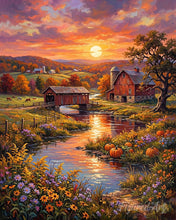 Cargar imagen en el visor de la galería, Diamond Painting - Valle de granja al atardecer