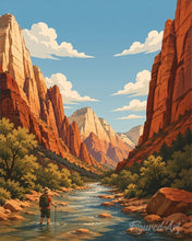 Cargar imagen en el visor de la galería, Diamond Painting - Parque nacional Zion, Virgin River - Utah