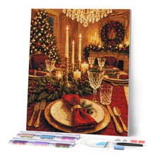 Cargar imagen en el visor de la galería, Diamond Painting - Cena de Navidad a la luz de las velas