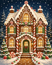 Cargar imagen en el visor de la galería, Diamond Painting - Casita de jengibre navideña