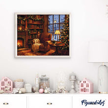 Cargar imagen en el visor de la galería, Diamond Painting - Navidad junto a la chimenea