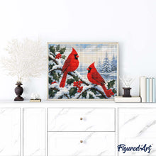 Cargar imagen en el visor de la galería, Diamond Painting - Cardenales de invierno