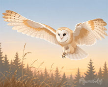 Cargar imagen en el visor de la galería, Diamond Painting - Vuelo de la lechuza al atardecer