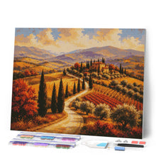 Cargar imagen en el visor de la galería, Diamond Painting - Colinas Toscanas con Cipreses