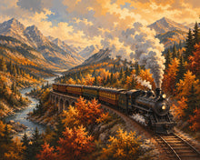 Cargar imagen en el visor de la galería, Diamond Painting - Tren de Vapor en un Valle Otoñal