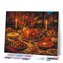Cargar imagen en el visor de la galería, Diamond Painting - Mesa de Thanksgiving a la Luz de las Velas