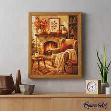 Cargar imagen en el visor de la galería, Diamond Painting - Chimenea Acogedora con Manta de Punto