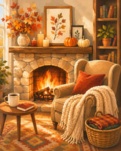 Cargar imagen en el visor de la galería, Diamond Painting - Chimenea Acogedora con Manta de Punto