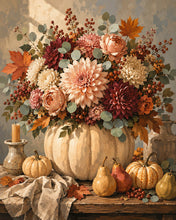 Cargar imagen en el visor de la galería, Diamond Painting - Centro de Mesa Floral con Calabazas