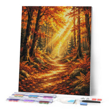 Cargar imagen en el visor de la galería, Diamond Painting - Sendero del Bosque con Rayos de Sol