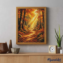 Cargar imagen en el visor de la galería, Diamond Painting - Sendero del Bosque con Rayos de Sol