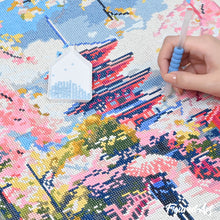 Cargar imagen en el visor de la galería, Diamond Painting - Calle otoñal en el casco antiguo 40x50cm con bastidor montado