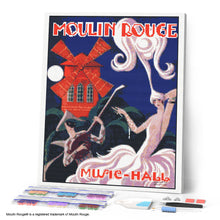 Cargar imagen en el visor de la galería, Diamond Painting - Cartel Moulin Rouge - Music Hall 40x50cm con bastidor montado