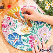 Cargar imagen en el visor de la galería, Diamond Painting en Disco de Madera - Jirafa de fantasía y flores