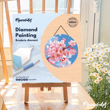 Cargar imagen en el visor de la galería, Diamond Painting en Disco de Madera - Flor de cerezo