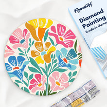 Cargar imagen en el visor de la galería, Diamond Painting en Disco de Madera - Patrón floral colorido
