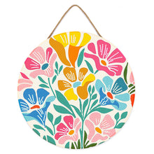 Cargar imagen en el visor de la galería, Diamond Painting en Disco de Madera - Patrón floral colorido