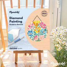 Cargar imagen en el visor de la galería, Diamond Painting en Disco de Madera - Patrón floral colorido