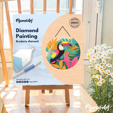 Cargar imagen en el visor de la galería, Diamond Painting en Disco de Madera - Tucán Tropical